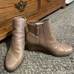 Toms Rose Gold Ankle Booties